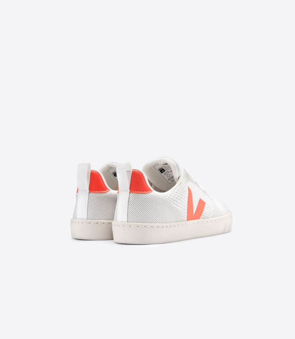 Veja Sneakers Kids - V-10 Malha - White/Orange - 9430WPASI